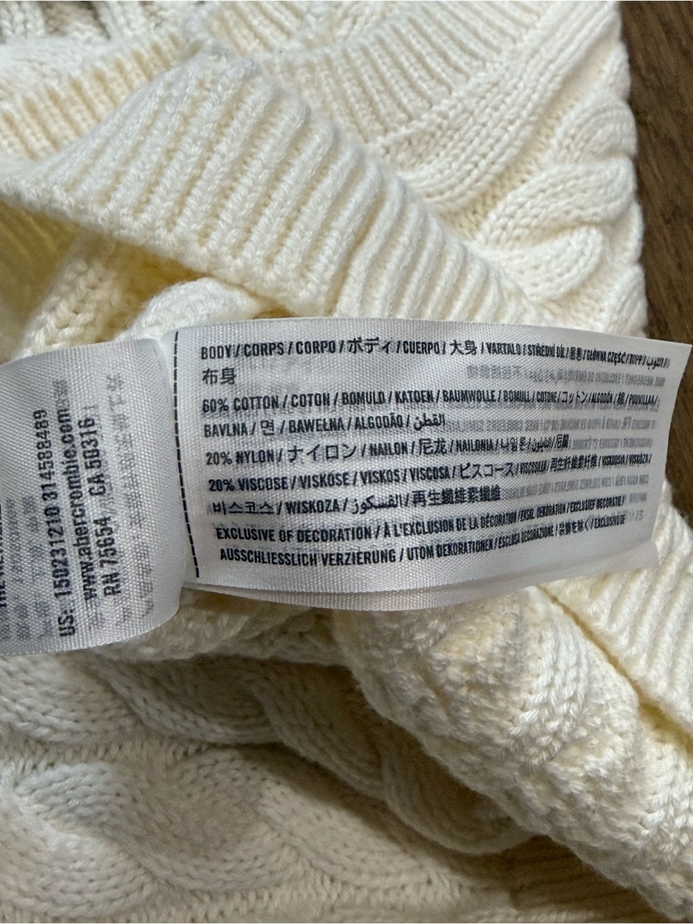 Abercrombie & Fitch Cable-Knit V-Neck Sweater Vest Cream Size M - Picture 4 of 6